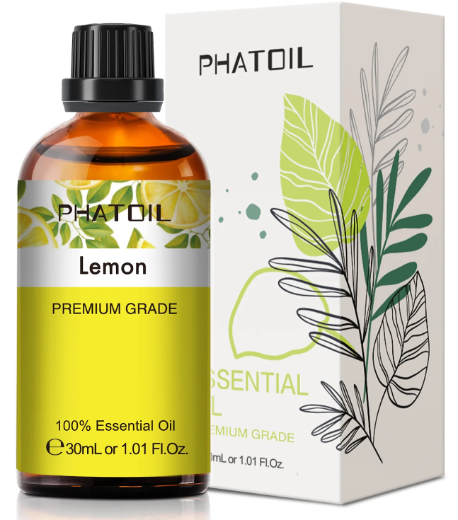 Flacon d’huile essentielle de citron Phatoil 30 ml, pour diffuseur, flacon couleur jaune