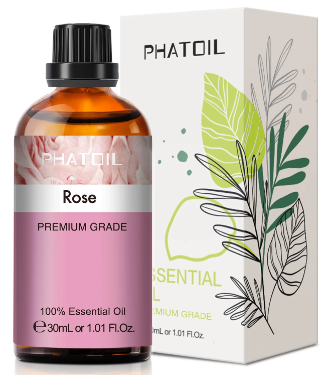 Flacon d’huile essentielle de rose Phatoil 30 ml, couleur rose lumineux